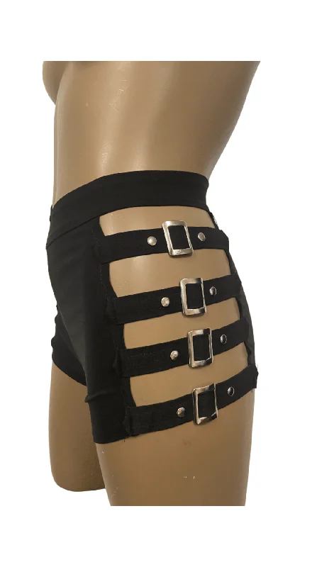 Weekend Savings Delight Buckle Cut Out Booty Short