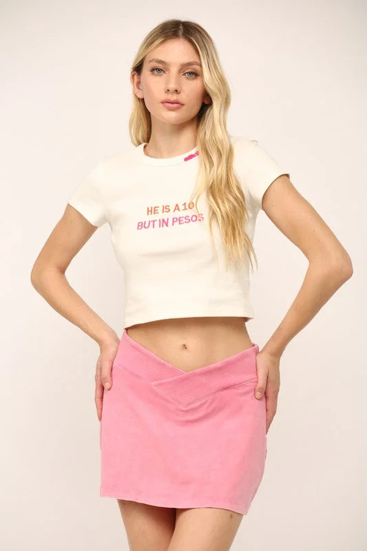 Blowout Deals He's A 10 But In Pesos Crop Top
