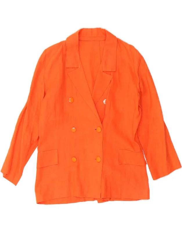 Weekend Discounts to Delight VINTAGE Womens Double Breasted Blazer Jacket UK 12 Medium Orange Weekend Discounts to Delight VINTAGE Womens Double Breasted Blazer Jacket UK 12 Medium Orange