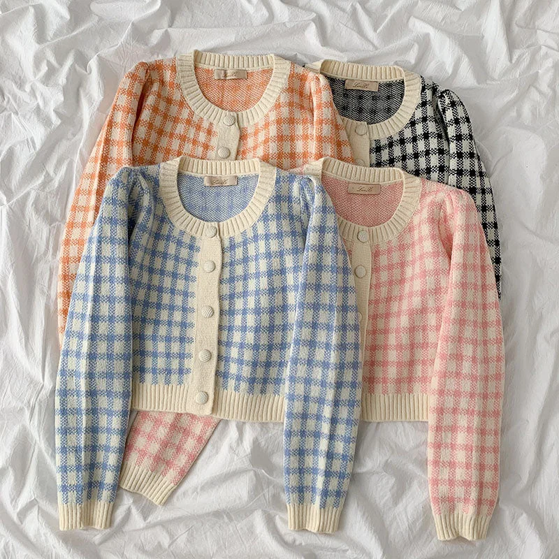 Special Buy Cropped Gingham Cardigan (5 Colors)