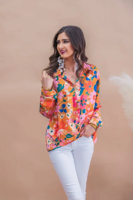 Lowest Prices Cammie Floral Collared Top
