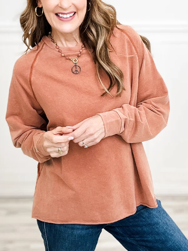Reduced Prices Back Strap Long Sleeve Pullover Top