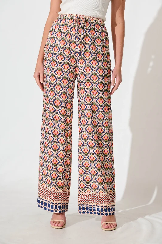 Weekend Specials to Savor Rowan Pant in Multi Tile Print