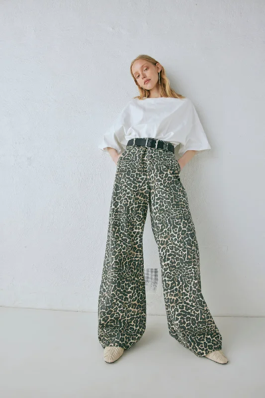 Hurry In Zia Denim Jeans Leopard