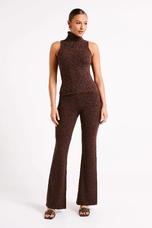 Blowout Sale Angelina Knit Pants - Chocolate