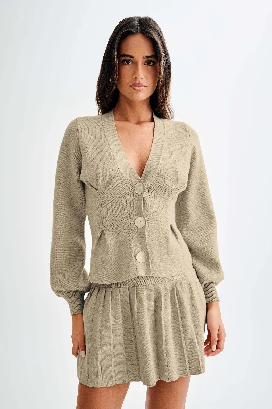 Limited Edition Beverly Knit Cinched Cardigan - Oak