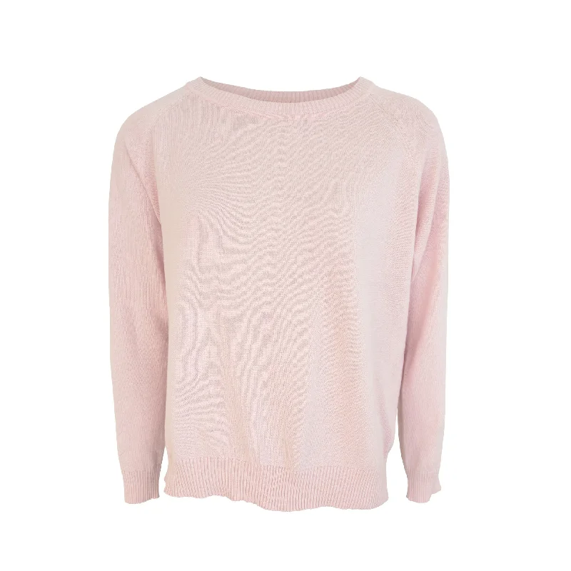 Overstock Sale Ls Ragland Plain Sweater- Pink