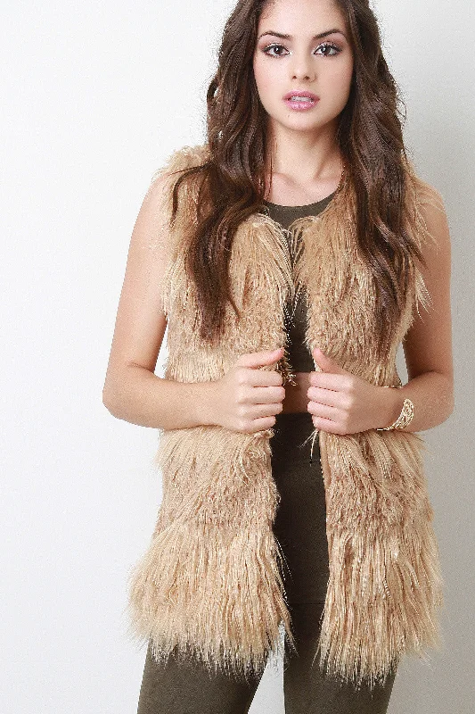 Special Buy Double Texture Faux Fur Vest