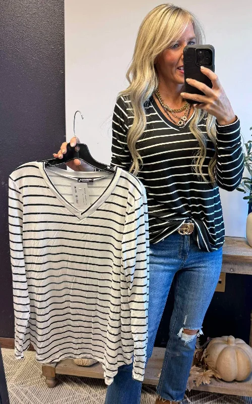 Doorbuster Deal Just Me & My Stripes Long Sleeve Top - Final Sale