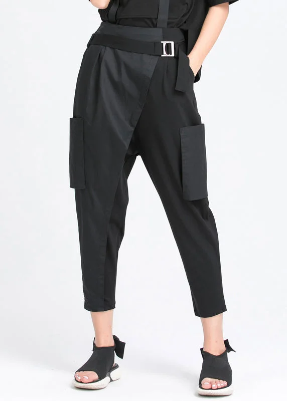 Weekend Specials to Relish Casual Black Patchwork Harem Pants Spring