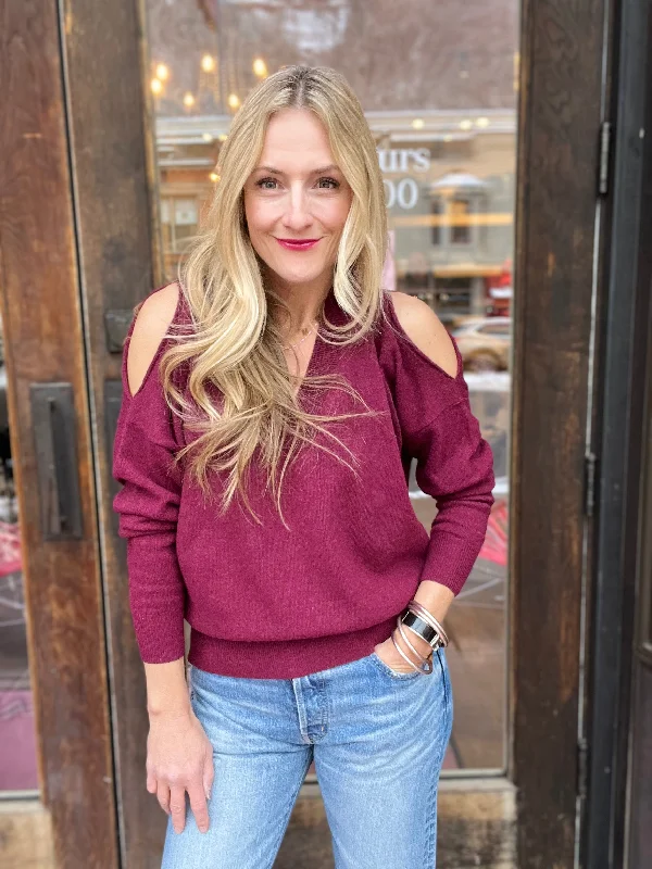 Daily Deals Nude Open Shoulder Sweater