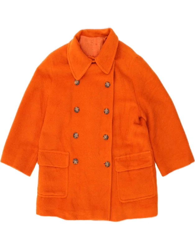 Crazy Deals VINTAGE Womens Double Breasted Coat IT 46 Large Orange Mohair