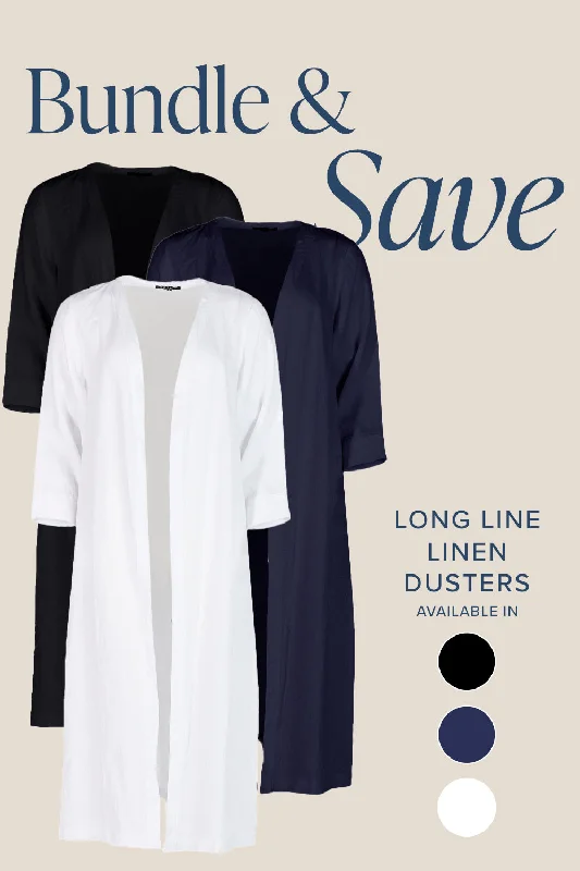 Factory Direct Sale The Long Line Linen Duster Jacket Bundle
