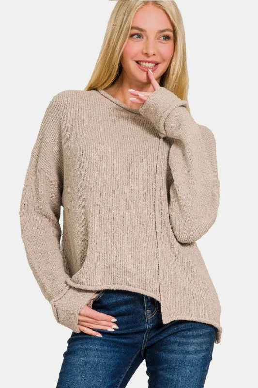 Weekend Specials to Love Zenana Asymmetric Hem Drop Shoulder Sweater