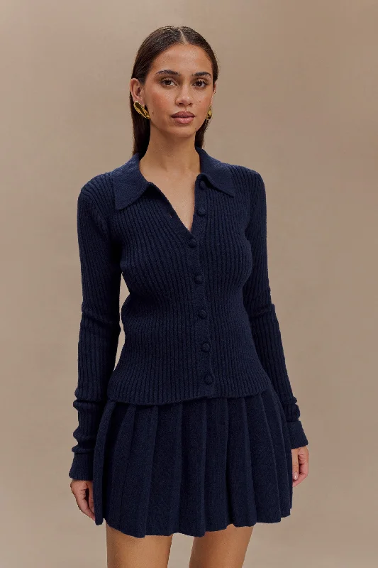 Limited Quantity Erin Long Sleeve Button Cardigan - Navy