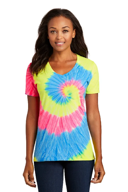 Weekend Offers That Excite Port & Company Womens Tie-Dye Short Sleeve V-Neck T-Shirt - Neon Rainbow Weekend Offers That Excite Port & Company Womens Tie-Dye Short Sleeve V-Neck T-Shirt - Neon Rainbow