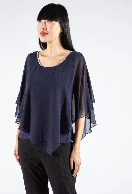 Can't Resist Diamante Strap Chiffon Top