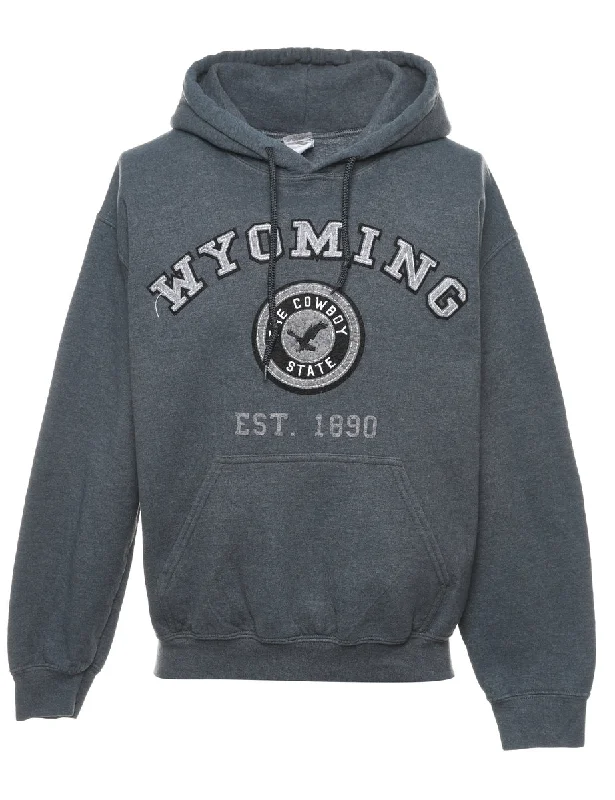 Weekend Savings Spree Grey Wyoming The Cowboy State Hoodie - M