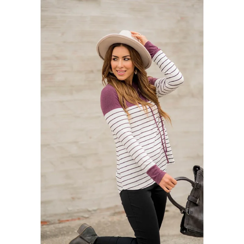 Weekend Savings Extravaganza Black Striped Solid Shoulder Cowl Neck