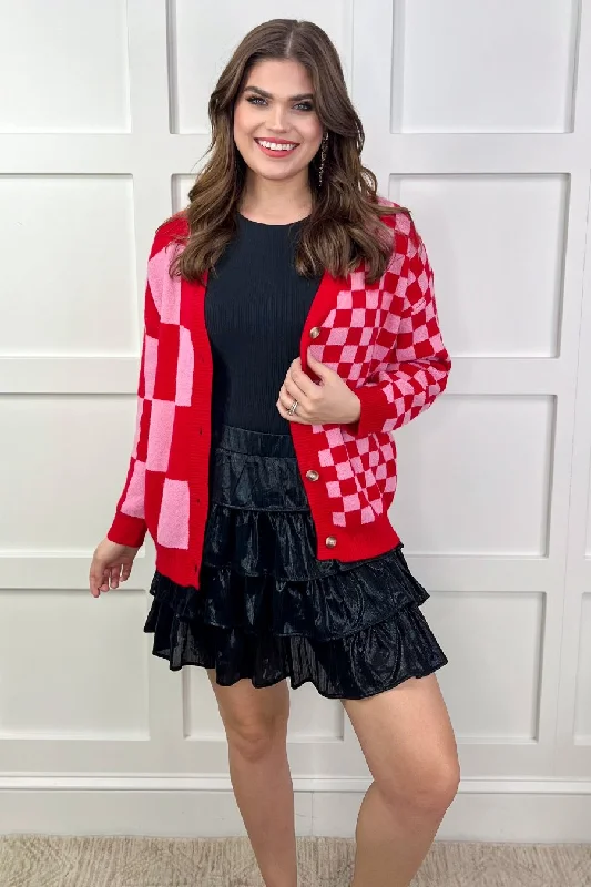 Epic Deals Check Your Sources Checkered Cardigan