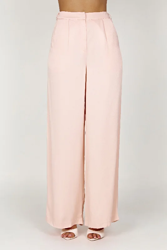 Huge Savings Nour Satin Wide Leg Pant - Apricot