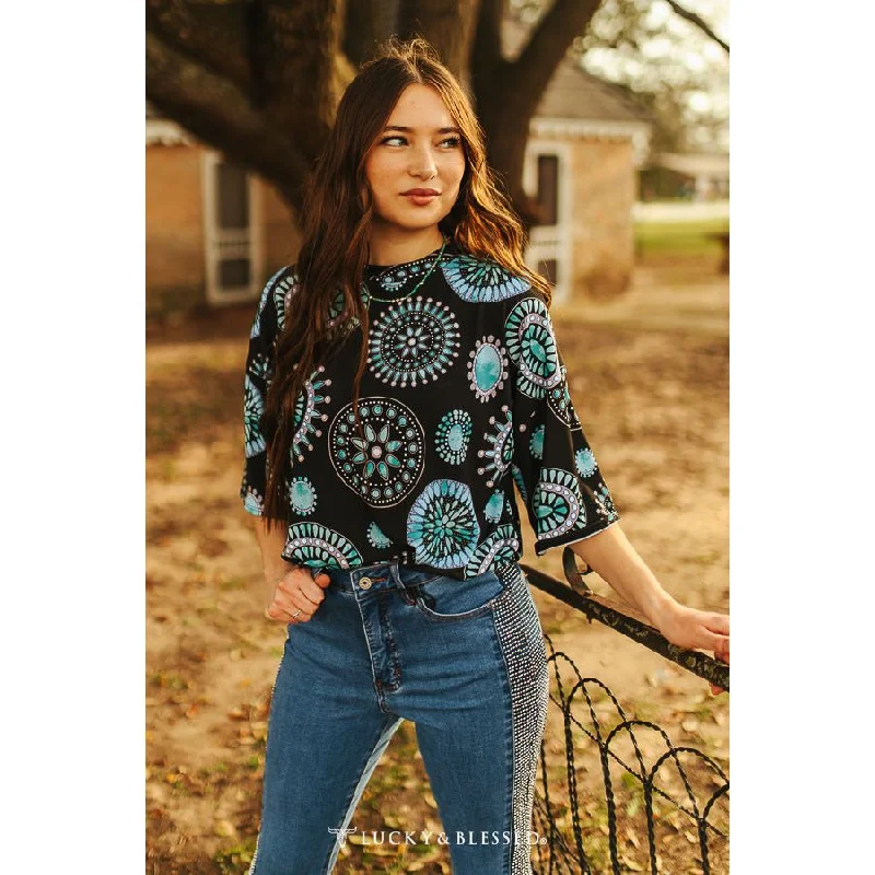 Special Discount Black Concho Printed Bulgari Oversize Shirt