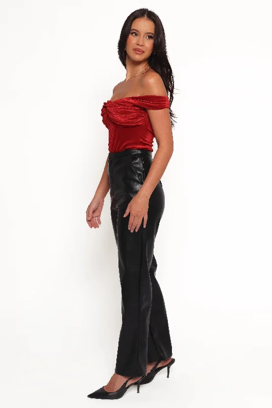 Take Advantage Jackson Faux Leather Pant - Black