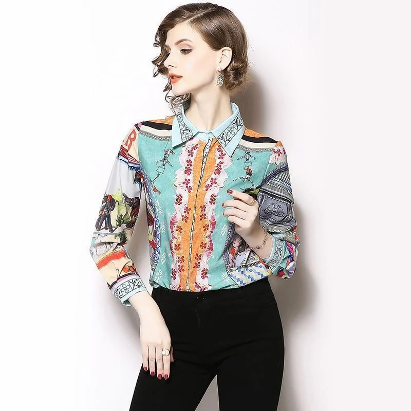 Incredible Offers Elegant Runway Fashion Women Shirt Vintage Blouse