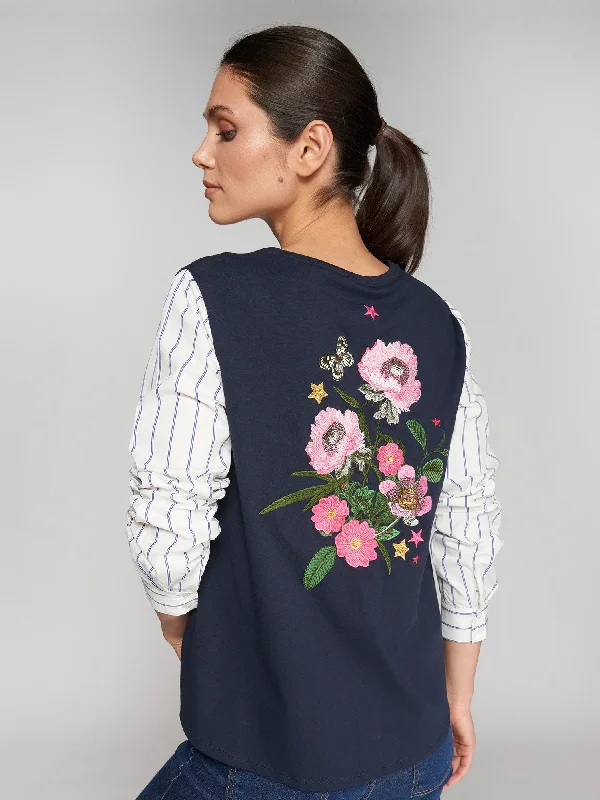 Weekend Discounts to Delight Vilagallo Sonia Mixed Media Top