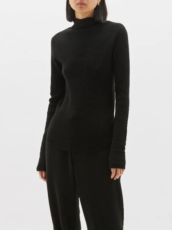 Time-Limited Offer raised neck layering knit
