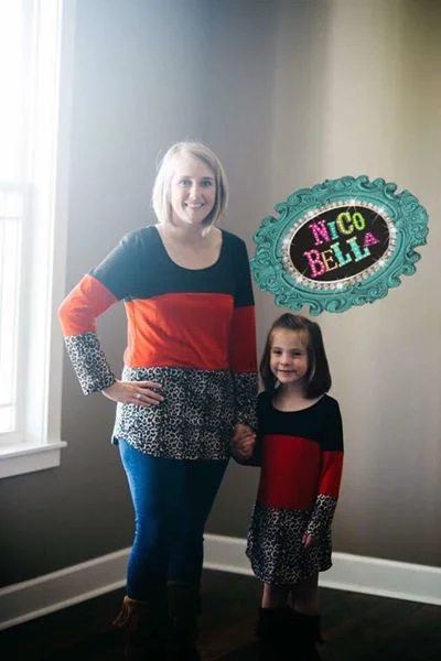 Epic Deals Women's Red and Cheetah Color Block Tunics