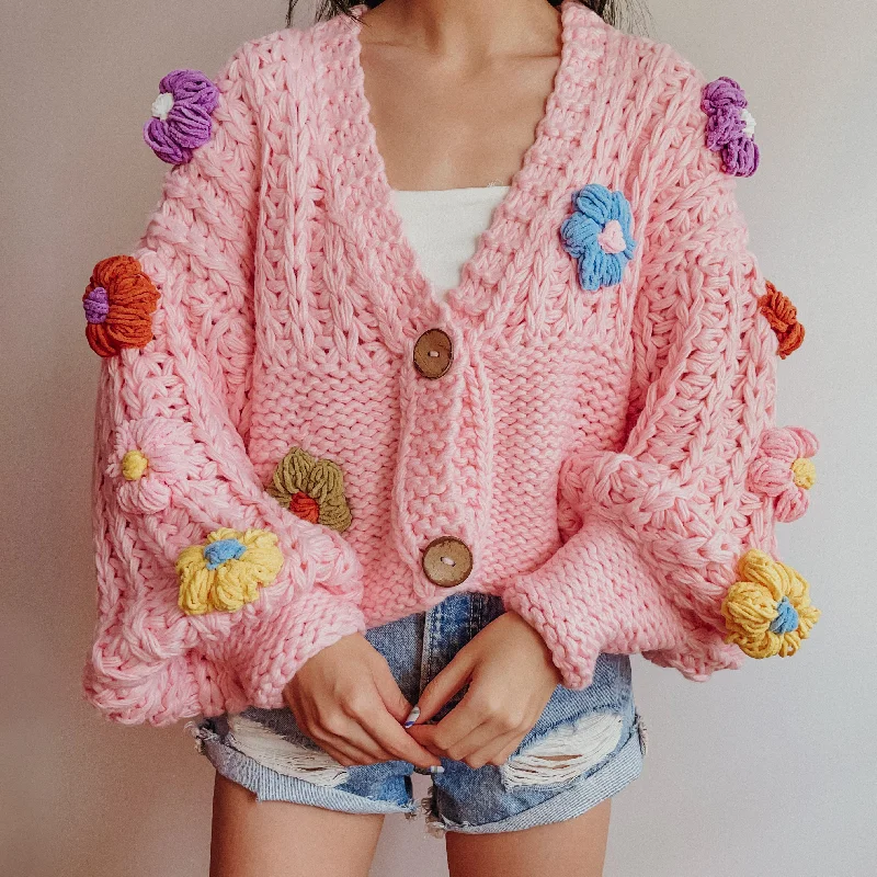 The Best Prices Chunky Knit Daisy Cropped Cardigan (3 Colors)