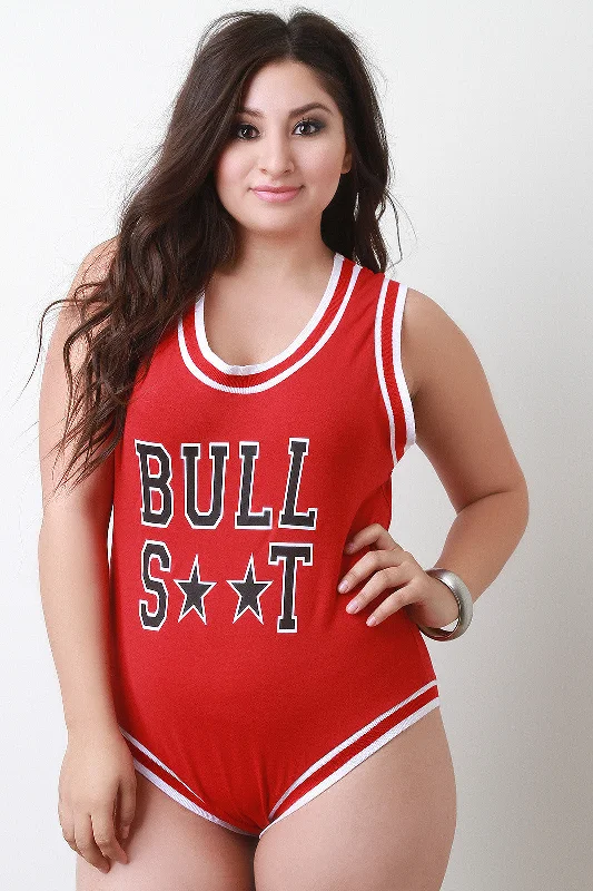 Savings Event Athletic Bull Screen Print Bodysuit