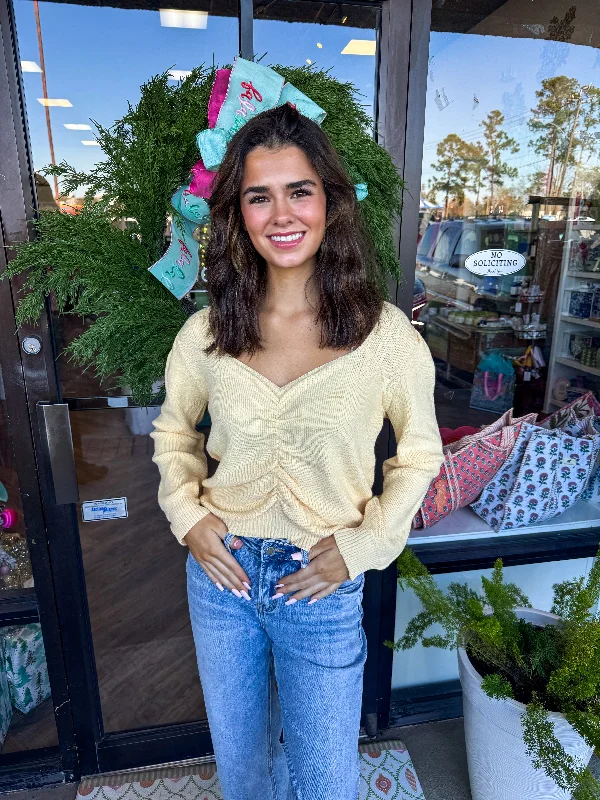 Online Only Sweetheart Top: Yellow