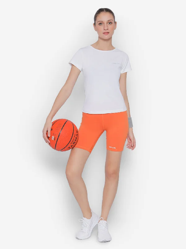 While Supplies Last JUMP USA White Yoga Women Solid Rapid Dry Cut Out Sustainable T-shirt
