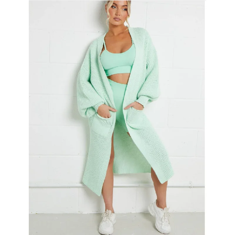 Quick Sale MRK Luxe Khloe Balloon Sleeve Maxi Cardigan