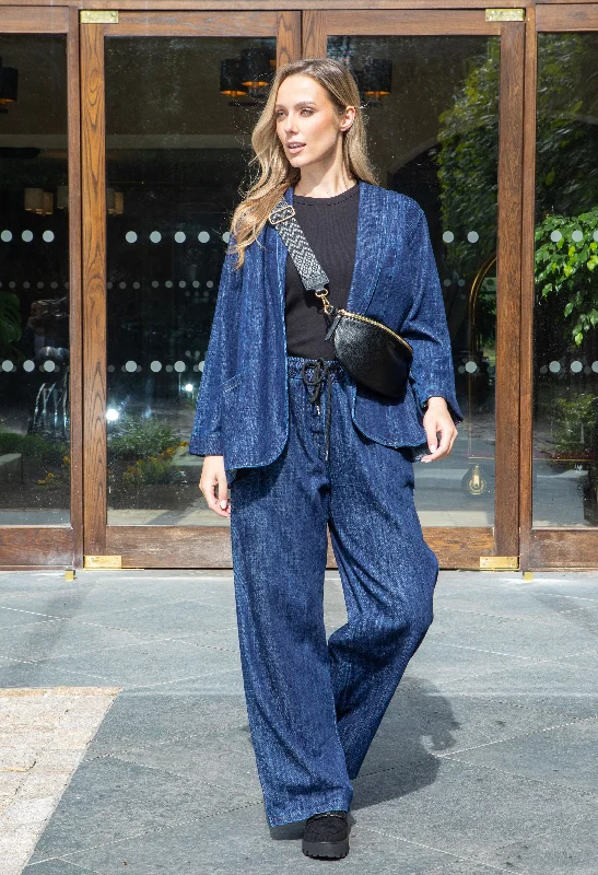 Weekend Discounts to Indulge In Soft Dark Denim Blazer