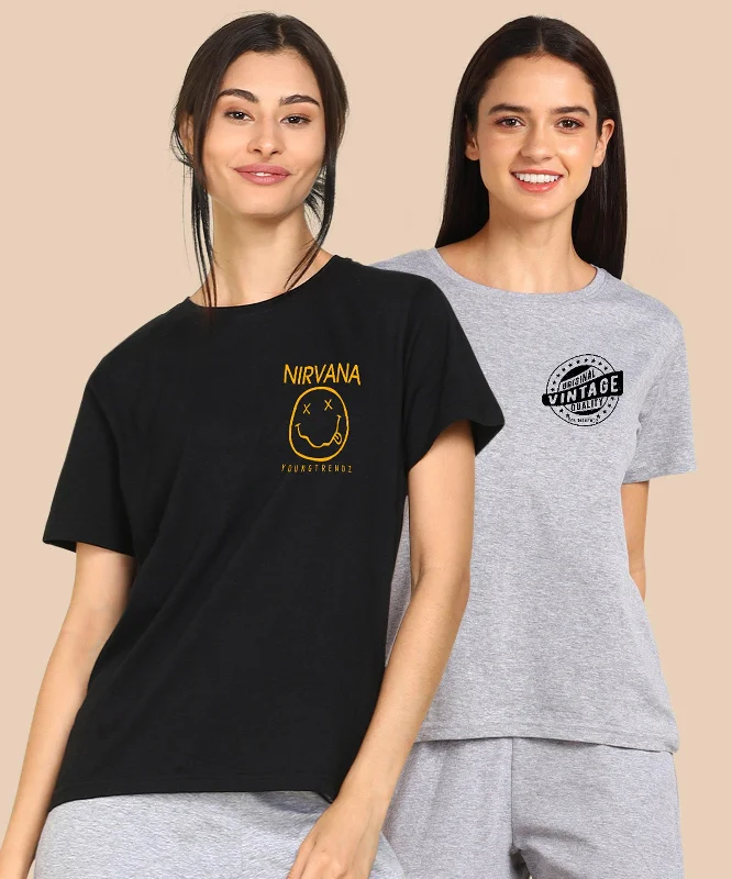 Special Price Womens Regular Fit Combo Printed T Shirt
