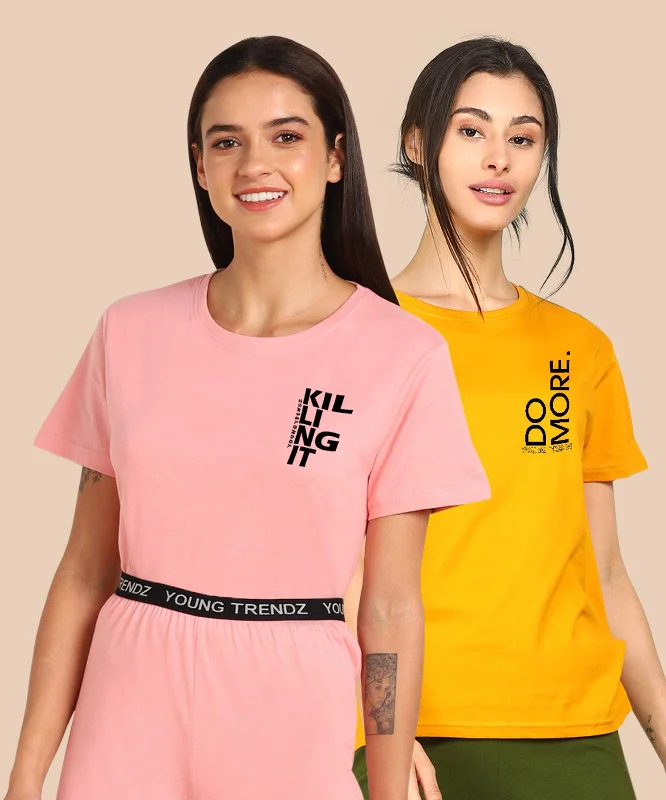 Weekend Savings Fiesta Womens Regular Fit  Combo Printed T Shirt