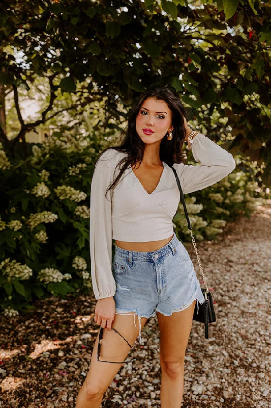 New Deals World's Apart Crop Top In Cream