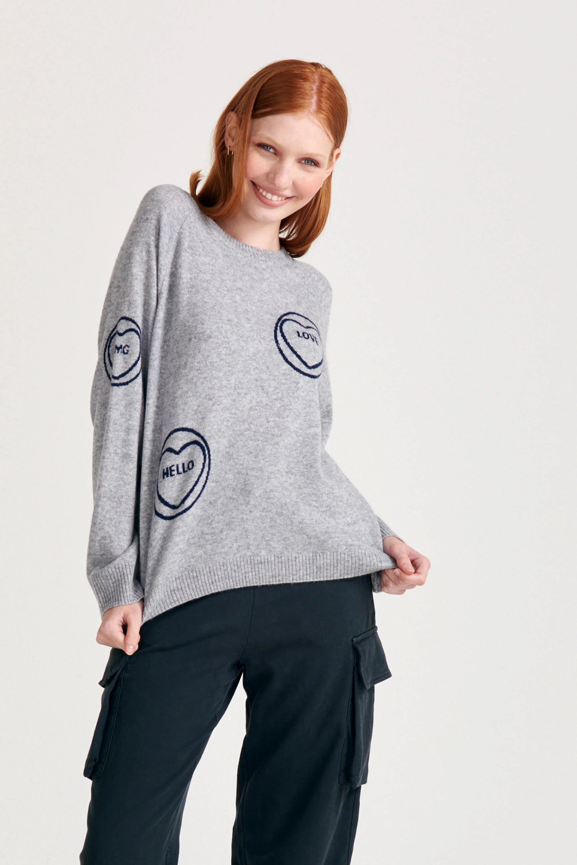 Weekend Offers That Impress All Over Love Hearts Sweater