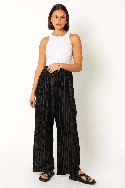 Low Prices Sasha Pleated Pants - Black
