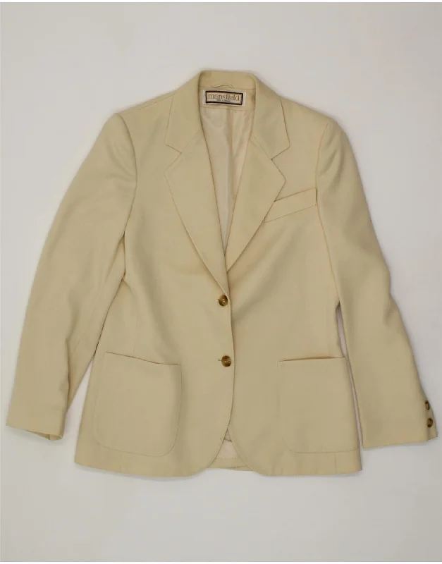 Buy More, Save More VINTAGE Womens 2 Button Blazer Jacket UK 12 Medium Beige Polyester
