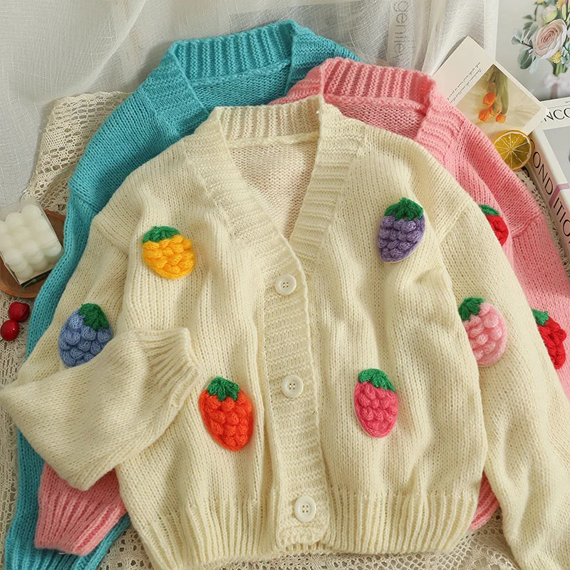Discount Mania Strawberry Gumdrop Cardigan (3 Colors)