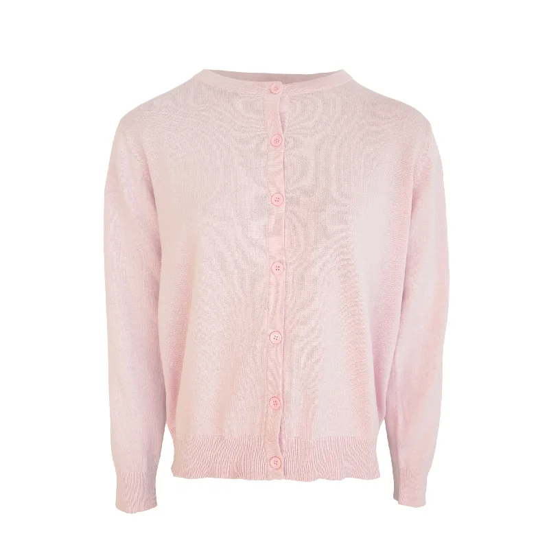 Markdown Madness Ls Ragland Plain Cardigan - Pink