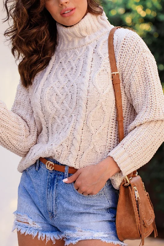 Doorbuster Deal Harriet Ivory Cable Knit Sweater
