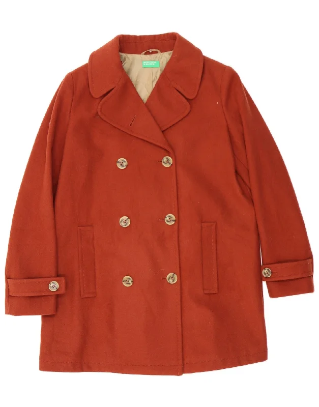 Weekend Deals That Excite BENETTON Womens Double Breasted Coat UK 12 Medium Brown Wool Weekend Deals That Excite BENETTON Womens Double Breasted Coat UK 12 Medium Brown Wool