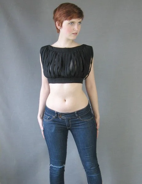 Unmissable Offer 60s Women's Crop Top Vintage Avant Garde Car Wash Midriff Drama Medium VFG