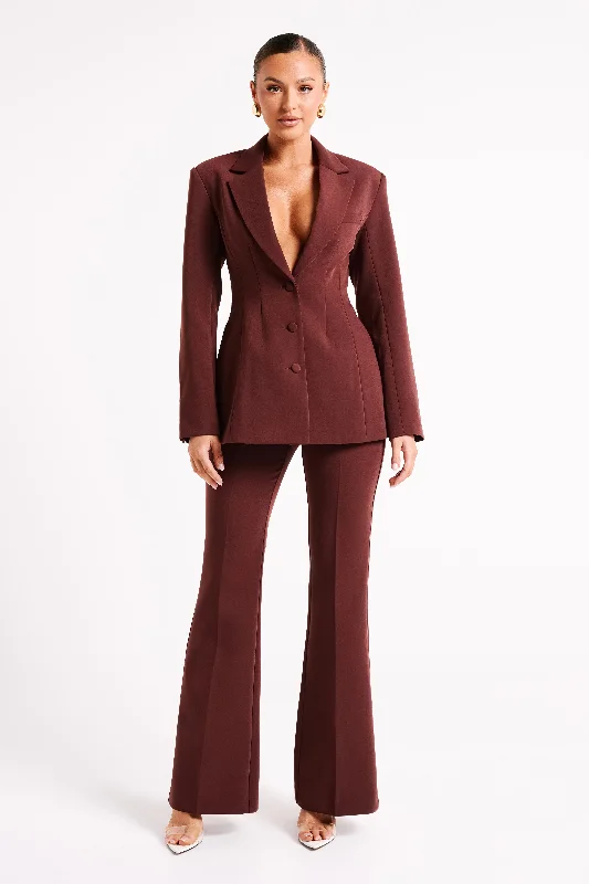 Closeout Sale Loretta Fit & Flare Tailored Pant - Chocolate