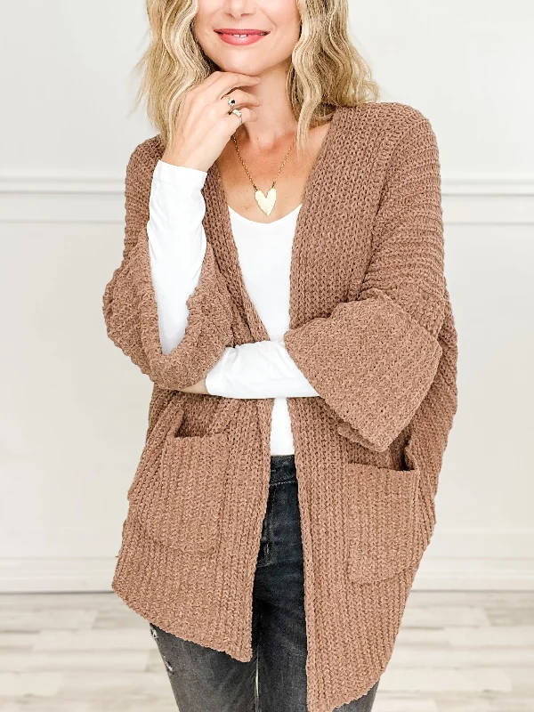 Major Savings Long Sleeve Knit Cardigan Sweater with Open Front and Pockets